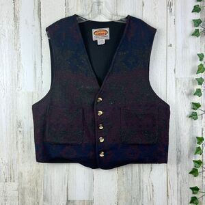 VINTAGE EXCLUSIVE PARAGRAFF MEN WOOL BLEND VEST BLUE/RED SZ L OR GREY BROWN SZ L